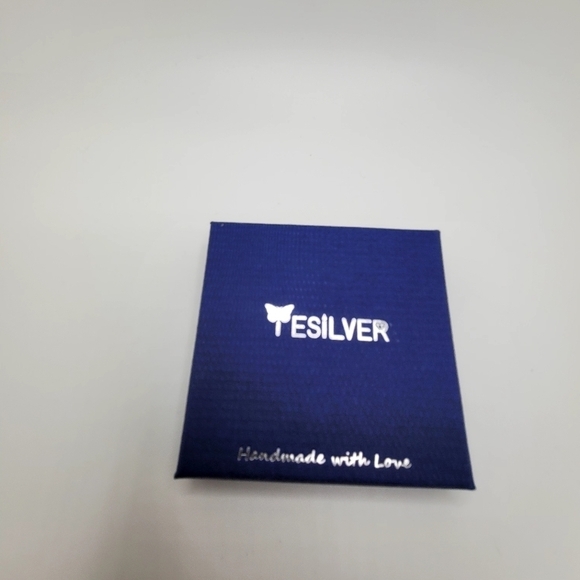 ESilver Medallion Necklace Crown Long Faux Turquoise - Picture 5 of 5